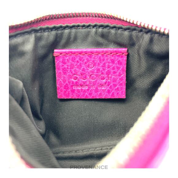 🔴 Gucci "Made in Italy" Key Pouch Cles - Pink Leather - Picture 7 of 8